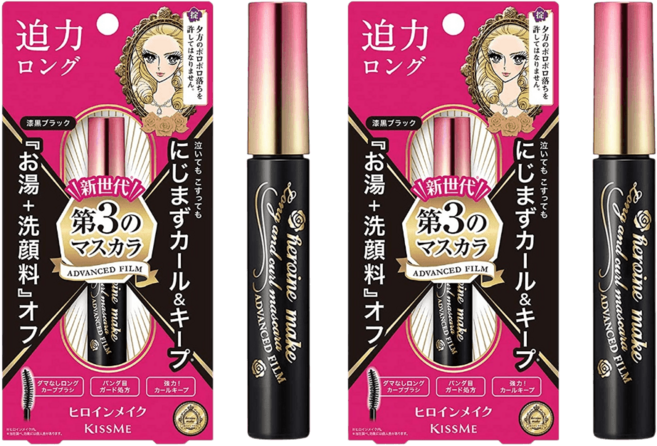 키스미 롱 앤 컬 마스카라 어드밴스드 필름 블랙 6g 2개세트, 2개