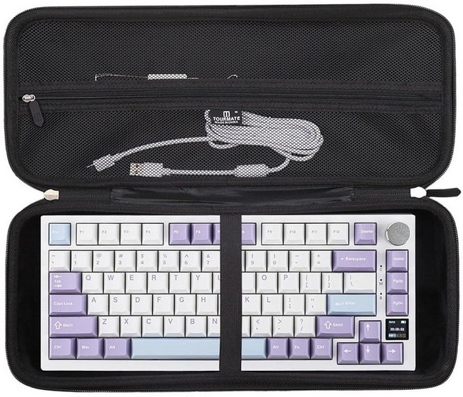 EPOMAKER Ajazz AK820 Pro 75% 무선 기계식 키보드용 하드 보관 케이스 - EPOMAKER P75 /Aula F75 / Galaxy70 /Aula F75/M, 블랙