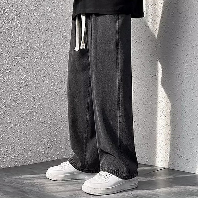 스몰더 남성용 세미 와이드 밴딩 청바지