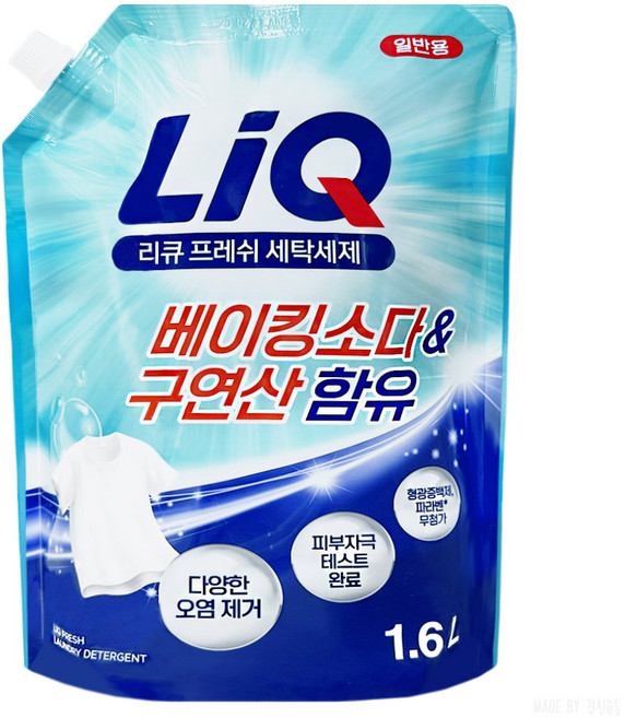 리큐 프레쉬 세탁세제 일반용 보충형 리필, 2개, 1.6L
