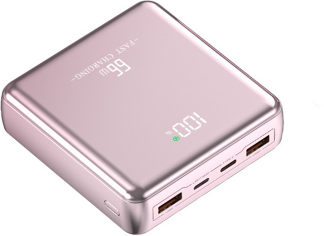 Yunivo 보조배터리 30000mah 대용량 66W 고속충전 고안정성 보조배터리, 핑크색, ZZM-1330