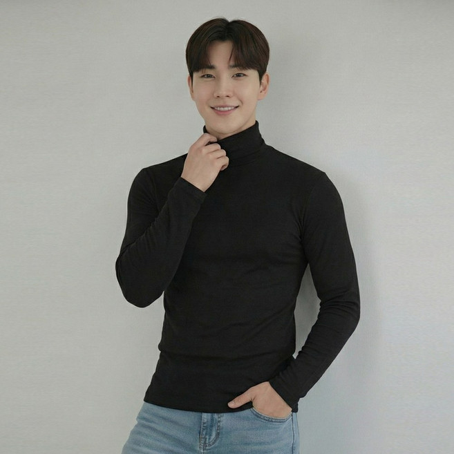 남성 모달 목폴라 내복 발열 상의 히트앤웜 부드러운 감촉 겨울 보온 터틀넥