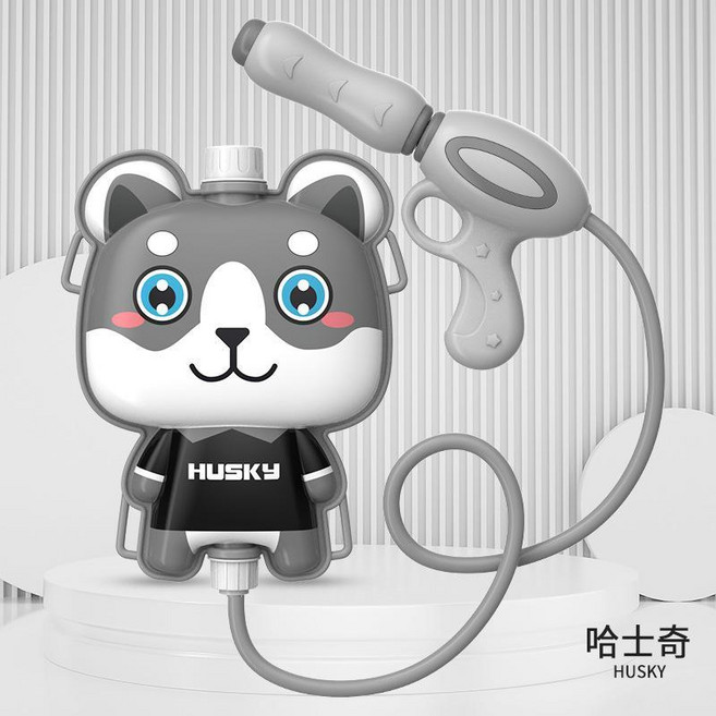 SAD 兒童揹包水槍玩具 抽拉式, 哈士奇 1.0L揹包水槍, 1個