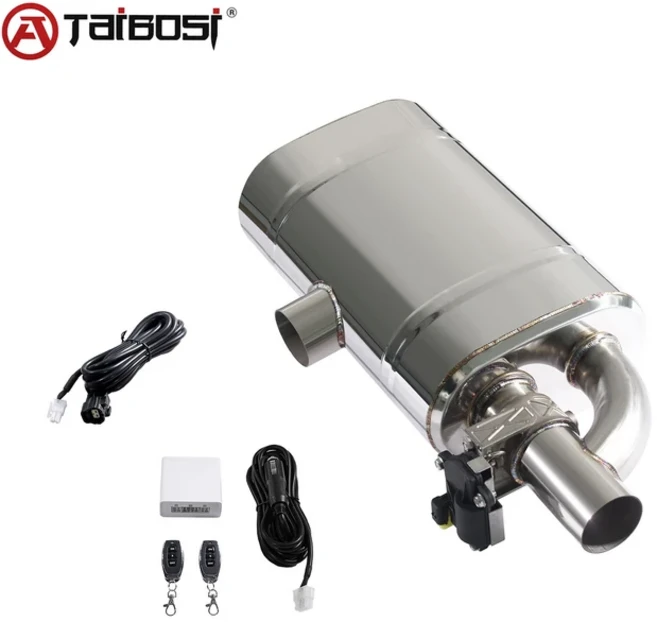 Taibosi 범용 T 모양 배기 머플러 전자 밸브 무선 리모컨 1 입구 51mm 76, 01 70mm Kit, 한개옵션1