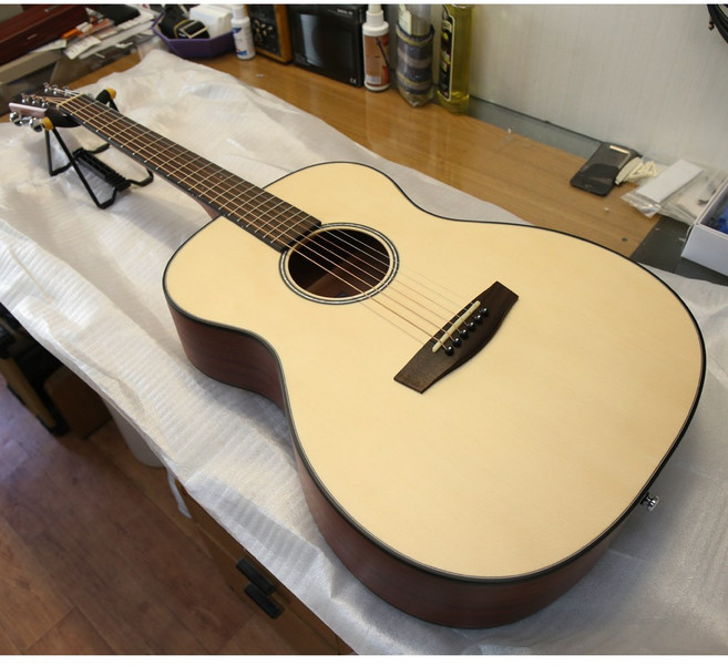 입문용 통기타 여성용통기타 초등학생 어린이 주니어 초보자용 쿠션가방 DVD 튜너 교본, 오봉 쎄시봉(나무색상), 1개