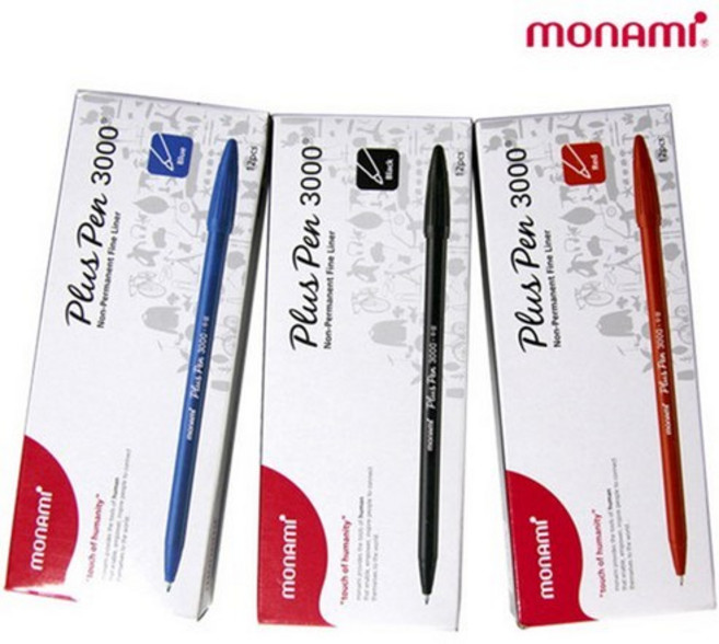 모나미 프러스펜 3000 12p, 흑색, 12개
