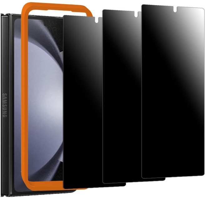 키큰기린 갤럭시 폴드 플립 사생활보호 프라이버시 무광택 저반사 AG코팅 액정보호 강화유리 필름, 3개