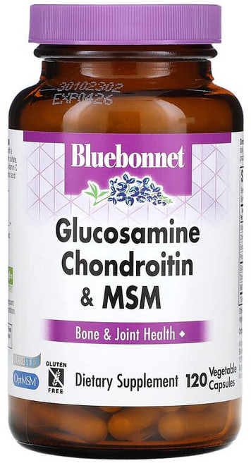 블루보넷 뉴트리션 글루코사민 콘드로이틴 플러스 MSM 관절 연골 인대 영양제 120정, 1개
