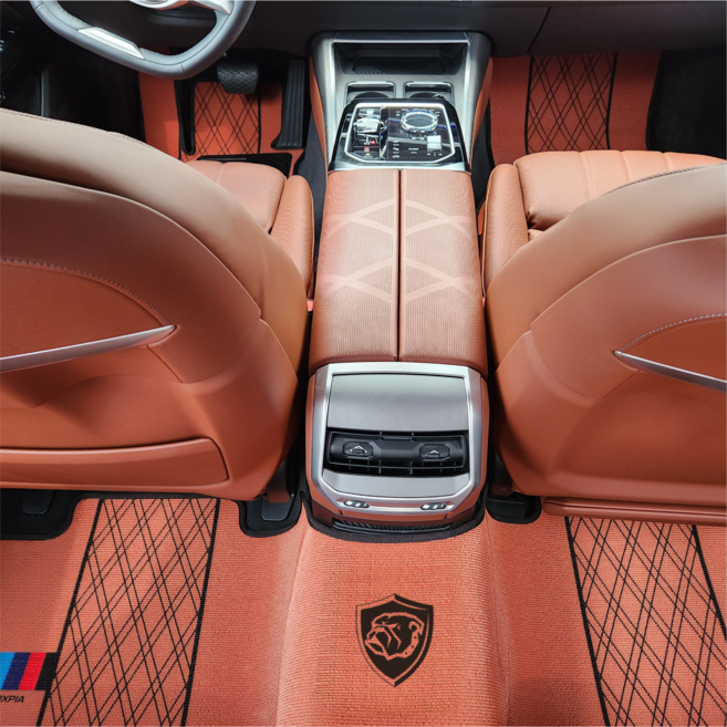 독스피아 BMW 호환 매트 카매트 자동차 코일 발매트 5시리즈 X5 X6 X7 1열+2열+트렁크(5인승), 타르투포, 패턴01