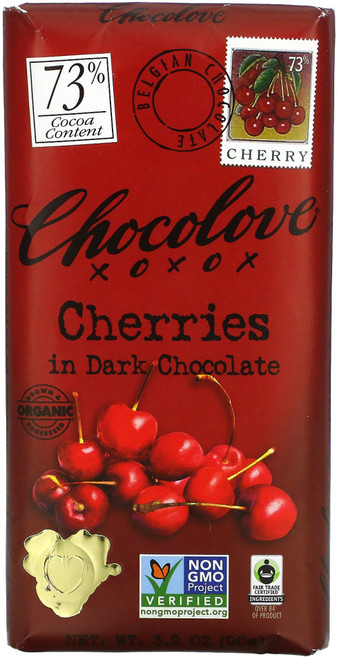 Chocolove 체리 인 다크 초콜릿 카카오 73% 90g(3.2oz) 2팩, 90g, 1개