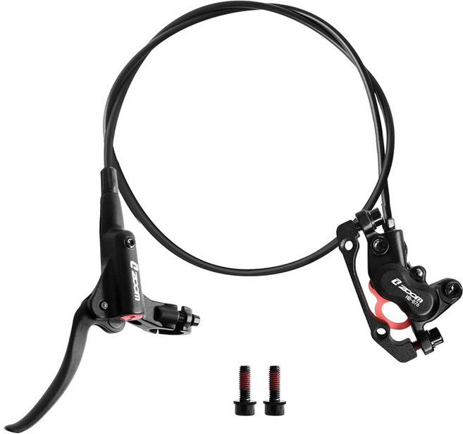 Z00M HB876 4피스톤 유압 디스크 브레이크 세트 MTB 왼쪽 전면 850mm 오른쪽 후면 1450mm 자전거 키트 eBike 산악 로드 바이크 사전 블레드, Front Brake-Black, 1개