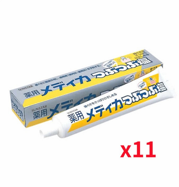 썬스타 일본 소금치약 메디카 츠부츠부 대용량, 11개