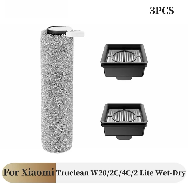 쿠쿠스토어 샤오미 트루클린 W20 / 2C 라이트 습식-건식 진공청소기 롤러 브러시바 필터 헤파 부품 액세서, 04 3PCS