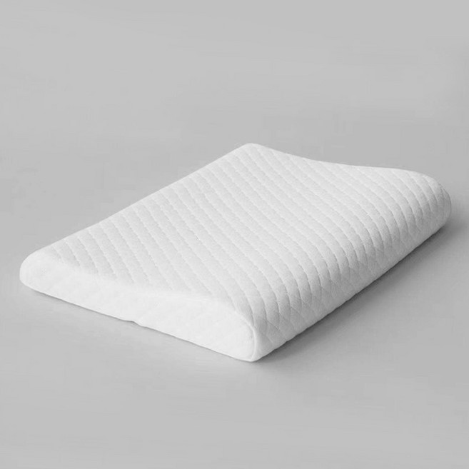 고밀도 메모리폼 목이 편안한 바른목 낮은베개 경추베개, 누빔 화이트, 1개