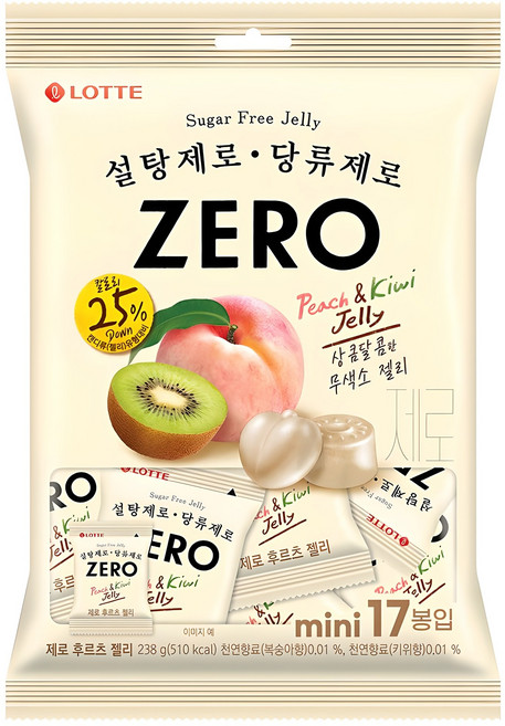 롯데제로 후르츠 젤리 미니 17개입, 238g, 1개