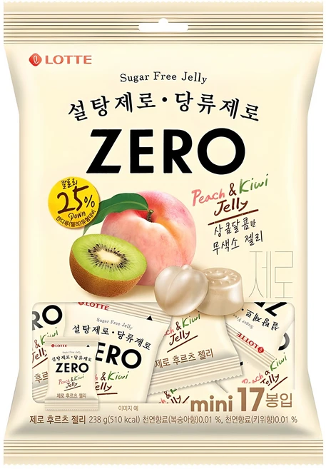 롯데제로 후르츠 젤리 미니 17개입, 238g, 1개 - 쿠팡