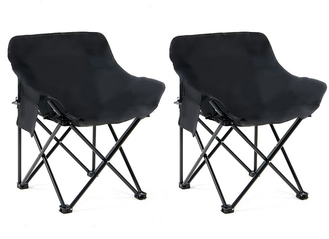 크크라이프 컴포트 캠핑 와이드 의자 1+1세트, 2개, 블랙