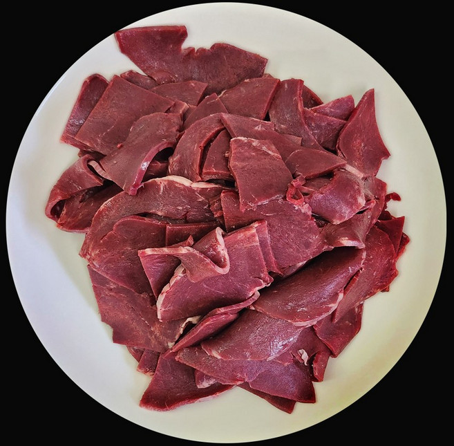 한우 국내산 소염통 슬라이스 500g 손질없는 내장 곱창 대창 허파 흑양 냉동 구이 꼬치, 1개