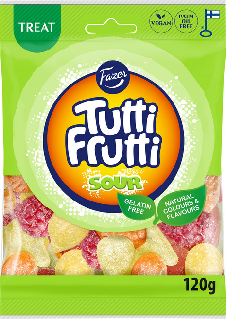 파제르 투티프루티 젤리 사워 120g [이케아젤리 비건 젤라틴 프리 리얼 스웨디쉬 젤리], 5개