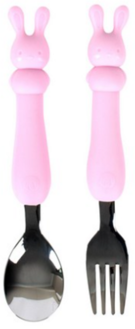 릴팡 부드러운 실리콘 스푼 포크 LF7106, PINK (스노우래빗), 스푼 + 포크, 50세트