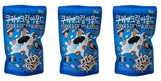 길림 톰스 팜 쿠키 앤 크림 아몬드 190g (3팩) Gilim Tom's Farm Cookie n Cream Almond 190g (Pack of 3), 1개