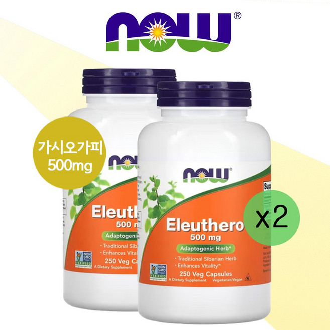 [1+1] 나우푸드 나우푸즈 가시오가피 500mg 250캡슐 오갈피나무 오가피나무, 기본, 1개, 250정