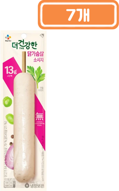 CJ 더 건강한 닭가슴살 소시지, 80g, 7개