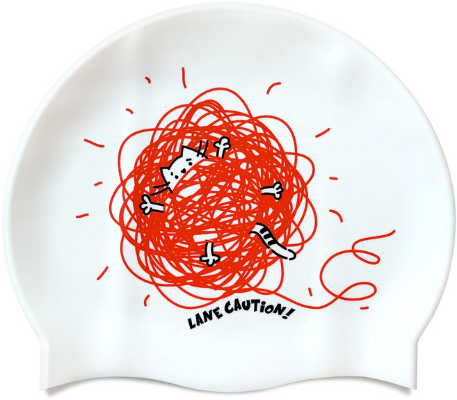 오호라스튜디오 링클 실리콘 수영모자, 레인조심, 1개