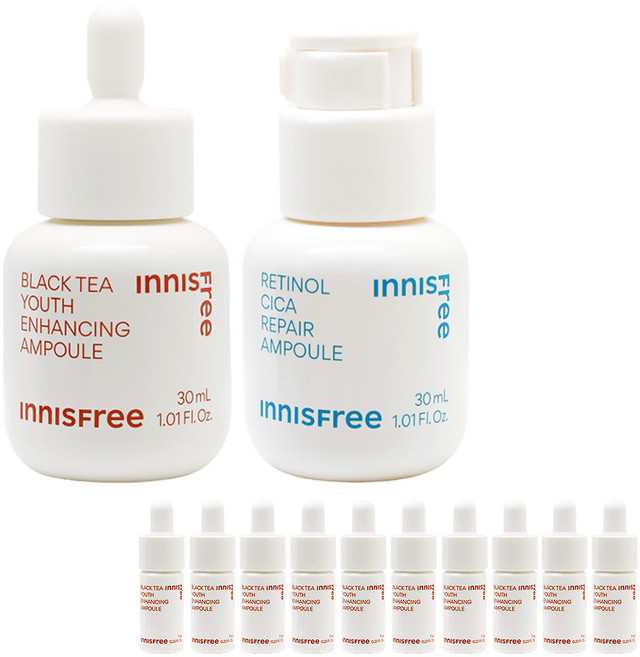 이니스프리 블랙티 유스 인핸싱 앰플 30mlx레티놀 시카 흔적 앰플30ml+(블랙티 앰플7mlx10개 증정), 30mL, 1개