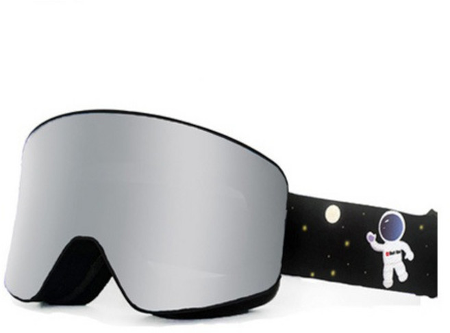 스테즈 스키고글 스노우보드 고글 방풍 오토바이 고글, 1개, 루나 실버