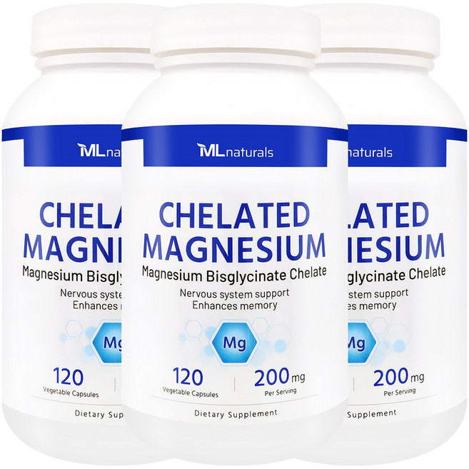 [미국빠른직구] 마이라이프 내추럴스 킬레이트 마그네슘 120정 3병, 3개