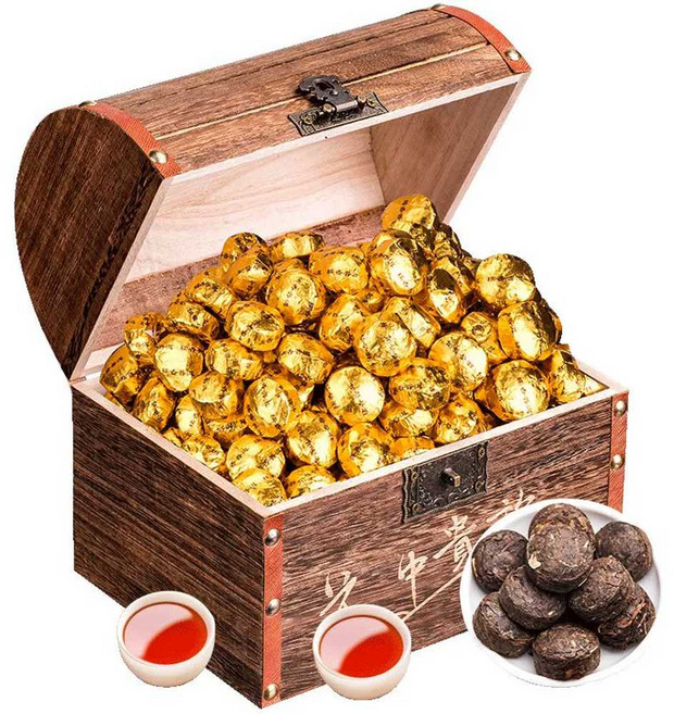 선물용 중국보이차 1500g 금박지 중국전통 나미향 차, 1개