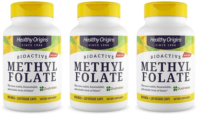 Healthy Origins 헬시오리진 4세대 활성형엽산 Methyl Folate 120정 3개 - 쿠팡
