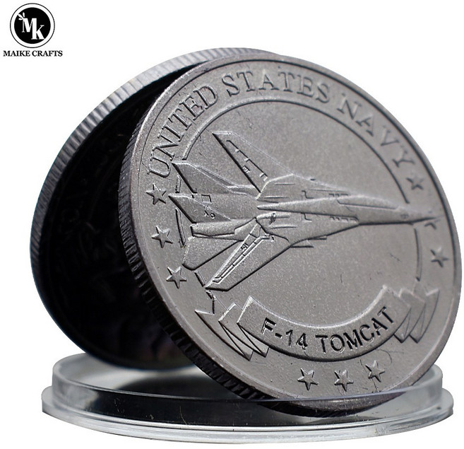 기념 주화 미국 F-14 톰캣 파이터 챌린지 동전 금속 레트로 군사 메달리온 소장 선물, [01] 옵션1