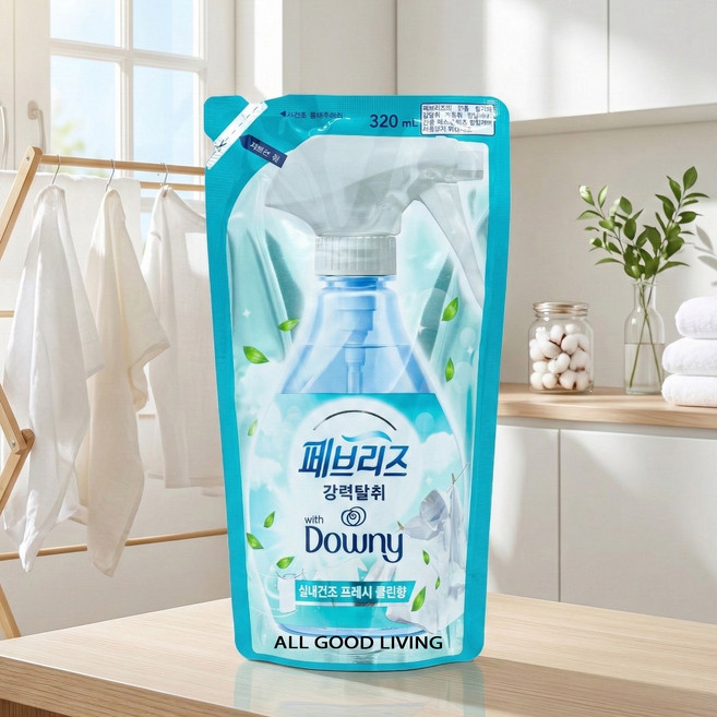 페브리즈 강력탈취 스프레이 다우니 실내건조 프레시클린향 리필 320ml 섬유탈취제 섬유향수