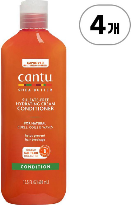 칸투 컨디셔너 크림 cantu Conditioner Cream 400ml, 4개