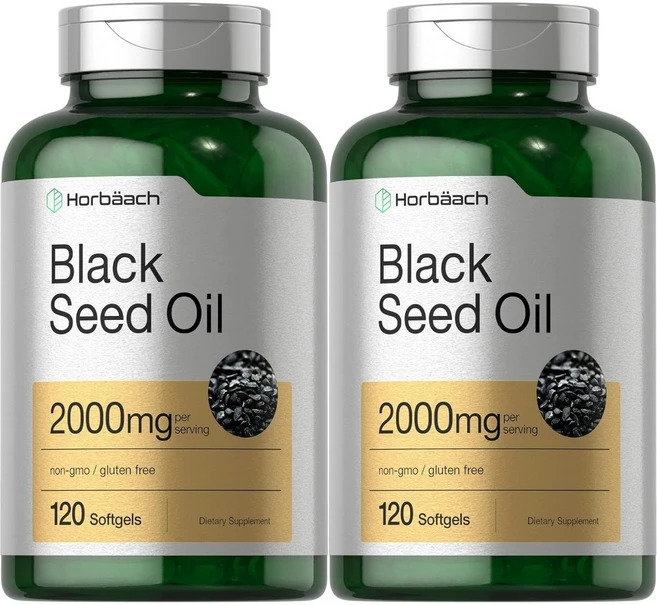 Horbaach Black Seed Oil 2000mg 호바흐 블랙씨드 오일 120 소프트젤 2팩, 120정, 120정 - 쿠팡