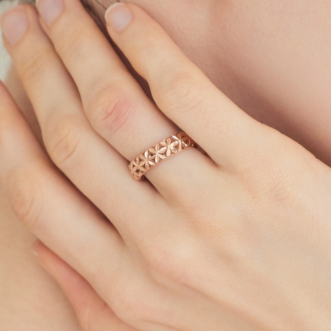 펠리체골드 18K 프레야 반지 (+쇼핑백증정) 우정링 데일리 볼드 금 볼륨 로즈골드 선물 여성 골드 레이어드 컷팅