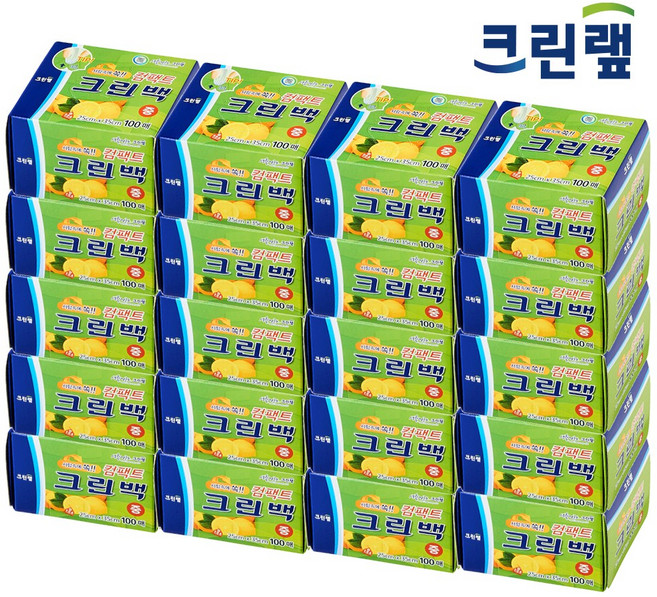 홈하우스 편리하고 위생적인 크린랲 컴팩트 크린백 중 25cm x 35cm, 중(M), 20개, 100개입