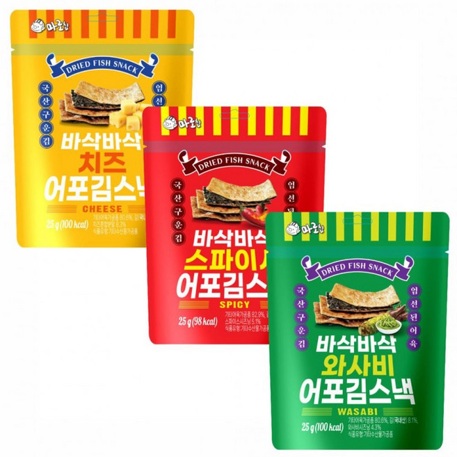 아이간식 마로칩 맥주안주 뉴 어포김스낵 치즈맛, 5개, 25g