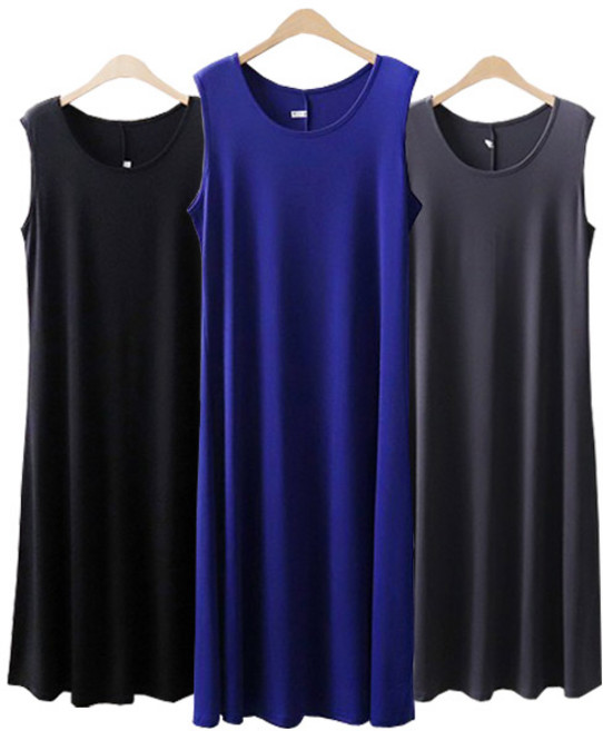 아이스 쿨 나시 원피스 민소매 박시핏 스판 빅사이즈 5295