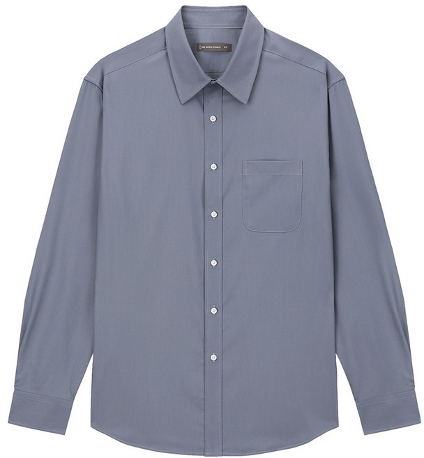 더셔츠스튜디오 세미 오버핏 스판 솔리드 셔츠