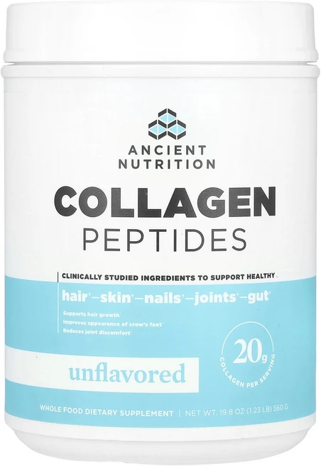 Ancient Nutrition 콜라겐 펩타이드 무맛 560g(1.23lb) Nutrition (에인션트 뉴트리션), 585.555 ml, 1개, 560g - 쿠팡