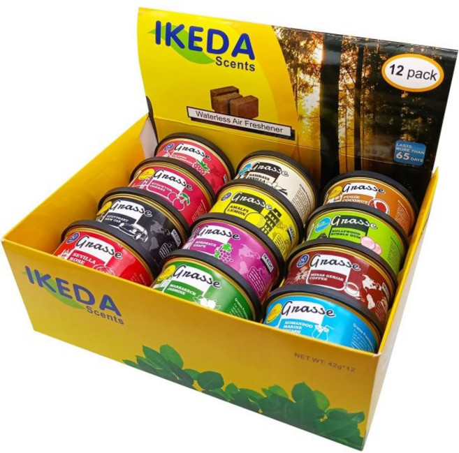 자동차 방향제 삼베이브 바닐라 향 | 냄새 제거제 에센셜 오래 지속됨 강한 홈 옷장용 1.5온스 4팩, 12 Mixed Scents