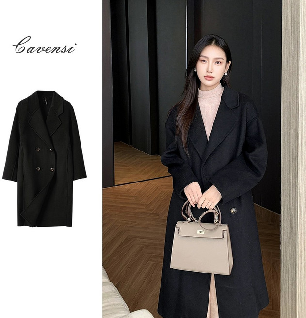 Cavensi 經典重磅排扣羊絨大衣外套