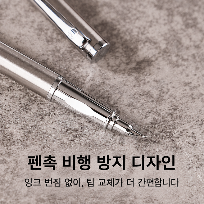 ZENY 전체 스테인리스 무도장 만년필, 금속, B