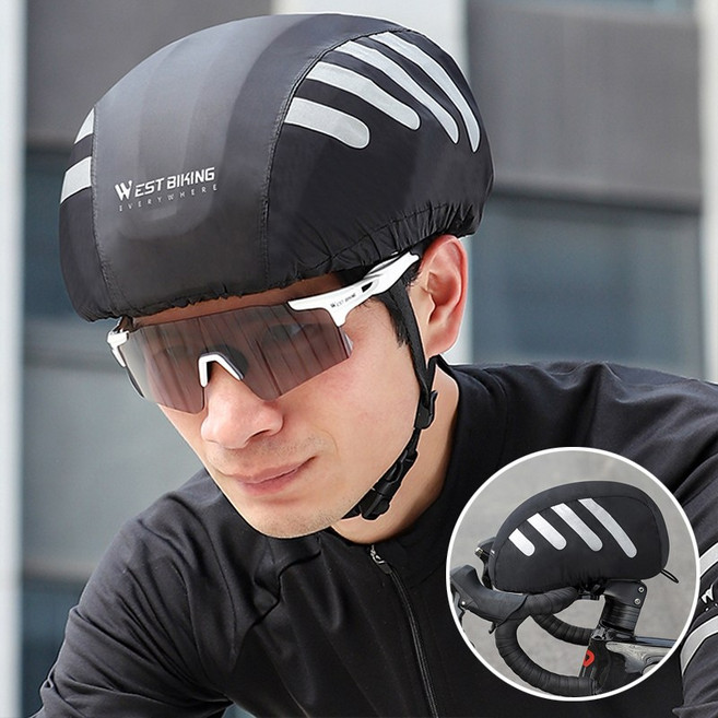 시그니처베이지 자전거 헬멧 가방 보관 보호 방수 커버 YPZ117, 1개, 블랙