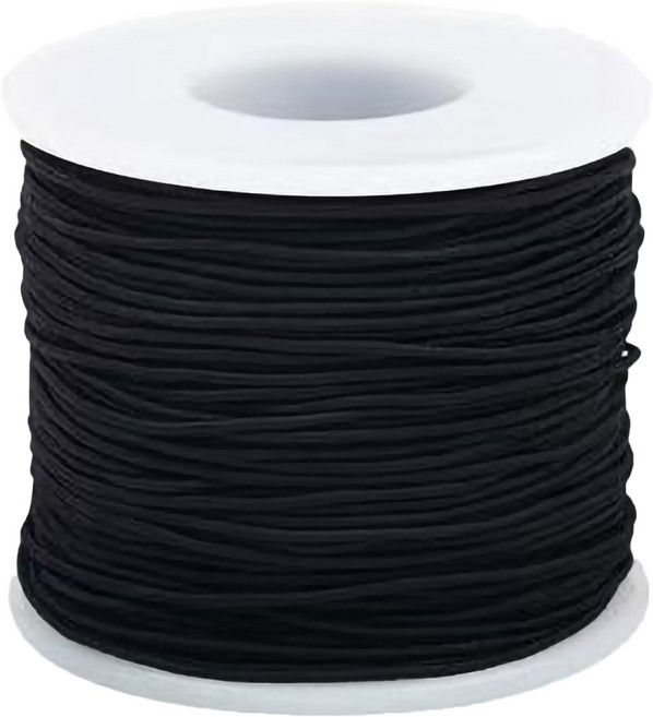 컬러 고무줄 롤 1.2mm 대용량 50m, 블랙