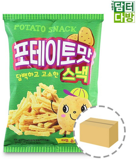 입이 심심할때 싱싱 포테이토맛 스낵 100g 1BOX (20개입) 맛있는 간식 어린이집 사무실 추천, 1개, 1g