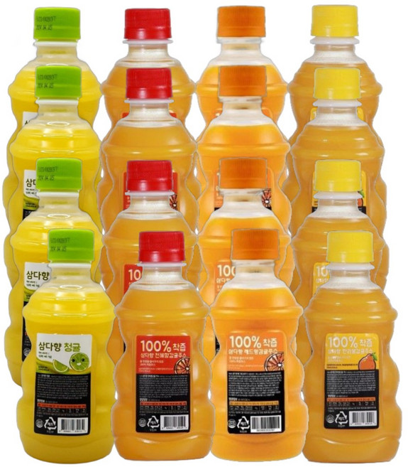제주 삼다향 착즙 감귤주스 320ml 4종 혼합16입 (한라봉4입+천혜향4입+청귤4입+레드향4입)